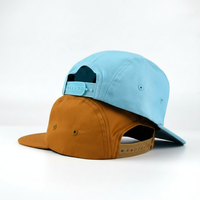 Casquette de camping bio à 5 panneaux avec logo personnalisé tissé OEM |   Casquette de sport et de camping unisexe à personnaliser au design épuré
