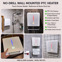 Ventilateur mural chauffant BANCO 2200W, radiateur électrique en céramique PTC avec minuterie et affichage numérique, à fixer au mur pour salle de bain et chambre à coucher, vente en gros