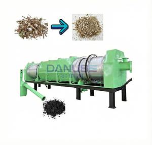 Four de carbonisation rotatif continu pour la production de charbon de bois à partir de paille de riz et de balle de riz carbonisée - Product Image 1