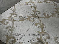 Mosaïque en marbre blanc d'Est pour la décoration murale, motif de bande linéaire, carreaux de mosaïque