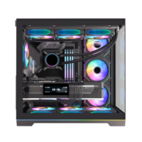 Boîtier PC Gamer Mid-Tower en Acier avec Connectivité RGB, Châssis Large Cube ATX pour PC de Jeu, Prise en Charge du Refroidisseur Liquide 360mm