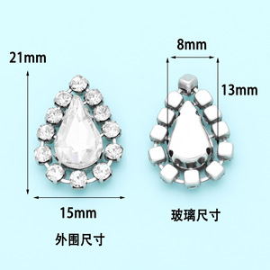 Teardrop Glass Rhinestone Flatback DIY Jewelry Accessories Multi Color For Clothing Shoes <b>Bags</b> <b>Hats</b> Wedding Dress - Product Image 5