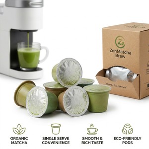 Cápsulas de Matcha Orgánico Compatibles con Keurig, 2-8g, Sabor Personalizado, Venta al Por Mayor, Marca Privada, Muestra Gratuita, Precio de Fábrica - Product Image 1