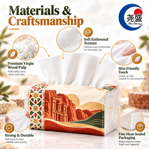 Boîte de mouchoirs en papier <span class=keywords><strong>Jordan</strong></span> Market, design Petra Rose Red Rock, gaufré, doux, blanc, pour salle de bain - Product Image 5
