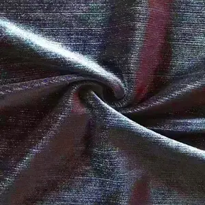 Nuova moda maglia elasticizzata velluto Jacquard in velluto della Corea del sud 86% tessuto per abiti in poliestere riciclato metallizzato