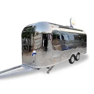 Venta flash 5500*2000*2500mm Airstream Caravane Comida rápida Kiosco móvil Carro Camión Gasolina