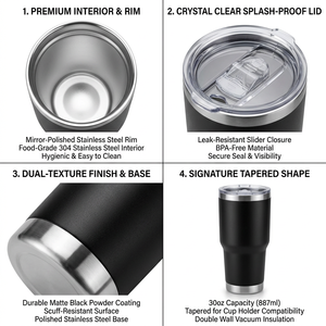 Vaso Térmico de Acero Inoxidable con Logotipo Personalizado, 20oz/30oz, Doble Pared Aislada, para Viaje, Regalo, Venta al Por Mayor, Libre de BPA - Product Image 2