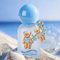 KOSY MOSY Teddy Bear Beach Series Perfume Round Ball Cap Cute Cartoon Pendant Summer Fragrance Gift Custom Private Label