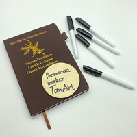 Fabricant logo personnalisé NOIR stylo marqueur permanent étanche à base d'huile ultra fine pointe stylo marqueur 1mm pour verre de silicone