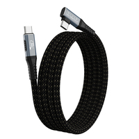 Cable Thunderbolt 5 Tipo C de Ángulo Recto de 80 Gbps con Carga Rápida de 240 W y Revestimiento de TPE para Computadora
