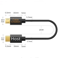 Câble OTG Micro USB mâle-mâle 480 Mbps pour téléphone, tablette, appareil photo, manette de jeu, DJI Mavic, noir, gris