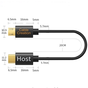 ไมโครยูเอสบีชายต่อชายสาย OTG 480Mbps สำหรับ<span class=keywords><strong>โทรศัพท์</strong></span>กับโทรศัพท์แท็บเล็ตกล้องเกมคอนโทรลเลอร์ดีไอ แมวิคสีดำสีเทา - Product Image 5
