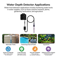 Capteur de profondeur d'eau Atech 16 pieds (5 mètres) pour extérieur, en matériau PC, précision de 0,5 %, sans fil, submersible, compatible Wi-Fi