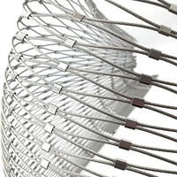 Corde tissée en acier inoxydable à trou personnalisé Virole flexible Corde à mailles Protection des animaux Cages à oiseaux Filet de volière
