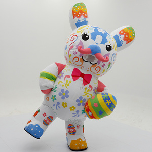 Disfraz Inflable de Conejo de Pascua Colorido, Conejo con Estampado Floral <span class=keywords><strong>y</strong></span> Huevo de Pascua para Celebraciones <span class=keywords><strong>y</strong></span> Cosplay - Product Image 2
