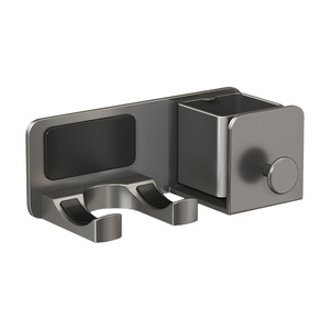 Hair Dryer Storage Rack Wall Mounted Corner Bracket With Cable Holder For Bathroom Use Durable Classic Black Rectangular Design - Product Image 5