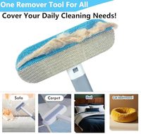 Éliminateur de poils d'animaux à long manche, brosse multifonctionnelle pour poils de chat et de chien, grattoir dépilatoire pour meubles et tapis