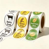 Étiquettes d'avertissement alimentaire pour le pain, 25 mm, résistantes aux UV, résistantes à la chaleur, imperméables, séchage rapide, respirantes, sans allergènes (noix, gluten)