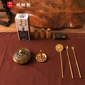Incense burner, pure <b>copper</b> incense burner, sandalwood incense <b>powder</b>, incense set for beginners, creative gift. - Product Image 3
