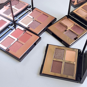 Palette de fards à paupières 4 couleurs de marque de luxe, longue tenue, 5g, finition métallique, imperméable, rose, brun, nude, scintillant, pailleté - Product Image 6