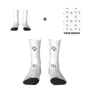Customizable 100% Polyester Mid-Calf <b>Socks</b> with Digital Print Logo on Cuff-OEM Service - Product Image 2