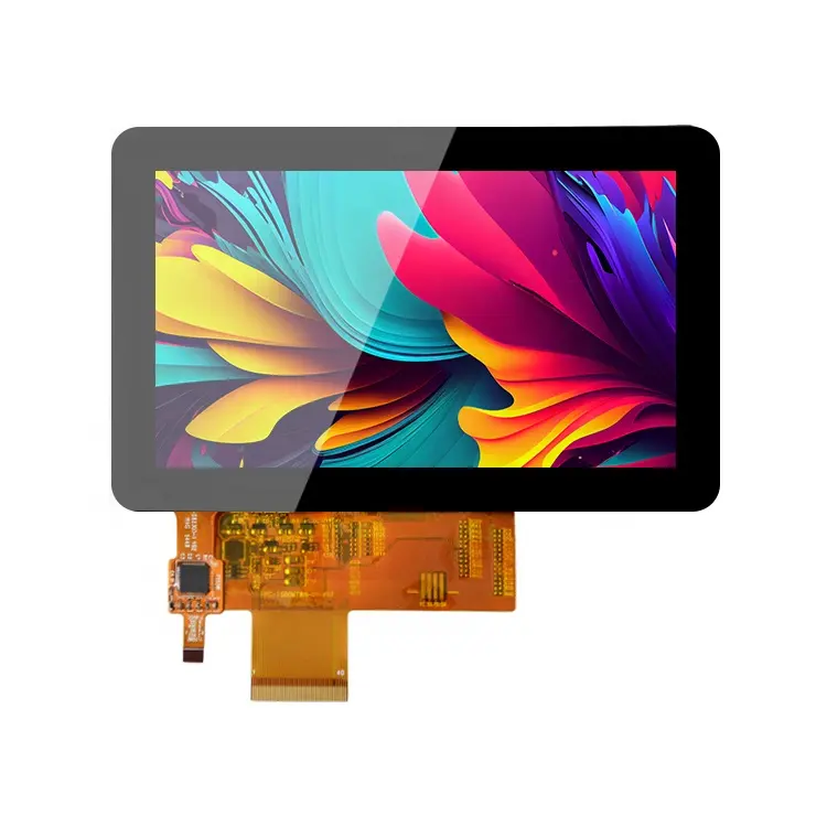 Tela de toque capacitivo para uso industrial, módulo de tela de toque LCD de 5 polegadas 800*480 RGB 14/20/30 pinos 300 nit
