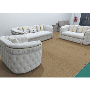 أريكة تشيسترفيلد بيضاء وردية ذهبية فاخرة من منفذ المصنع ، أريكة من القماش المخملي ، مجموعة أثاث أريكة لغرفة المعيشة معنقدة - Product Image 4