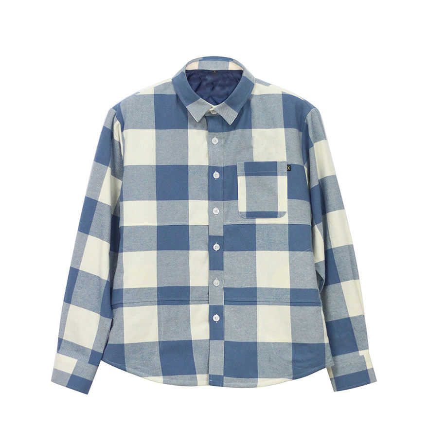 100% 棉质加号长袖衬衫格子格子图案时尚男士休闲衬衫