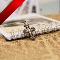 Pendentif Croix à Boucles en Filigrane Ajouré en Alliage Argent Vieilli pour Collier Chapelet de Foi