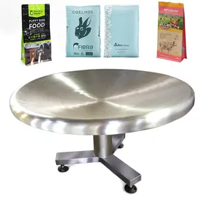 Food degree adjustable electric rotating table rotary round sorting accumulating table for packing system