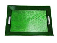 Plateau de Service Rectangulaire de Luxe Doré en Plastique avec Poignées, Écologique et Réutilisable pour Mariages, Fêtes ou Restaurants