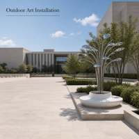 Ornement extérieur pratique avec banc circulaire combiné, sculpture d'art abstraite en forme de feuille d'arbre en acier inoxydable fabriquée sur mesure