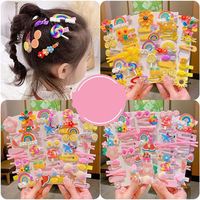 Lot de 14 pinces à cheveux dessin animé pour bébé Barrettes à fleurs pour fille Accessoires pour cheveux d'enfants avec frange