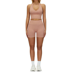 ชุดออกกำลังกายผู้หญิง <span class=keywords><strong>Yali</strong></span> Seamless ทรง I แบบไร้รอยต่อ รุ่น Solid Beauty Back ชุด 2 ชิ้น สำหรับโยคะและฟิตเนส ผลิตจากผ้าสแปนเด็กซ์/ไนลอน ป้องกันรอยยับ รุ่น TZ7725 - Product Image 5