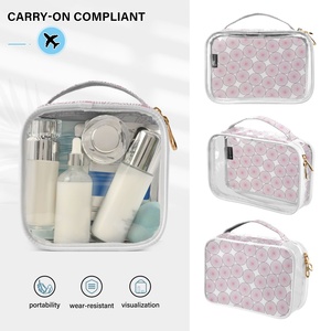 Bolsa de Maquillaje de PVC Transparente Pequeña Personalizada OIP, Bolsas de Cosméticos para Mujer, Bolsa de Aseo de Viaje con Asa - Product Image 4