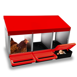 Nido Metálico Profesional de 3 Orificios para Gallinas, Caja de Nidificación Automática para Aves de Corral, Cajón de Recolección de Huevos de Plástico, para Granja o Corral - Product Image 3