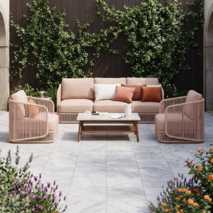 Ensemble <span class=keywords><strong>de</strong></span> canapés modulaires <span class=keywords><strong>de</strong></span> luxe modernes <span class=keywords><strong>pour</strong></span> l'extérieur, structure en aluminium résistant aux intempéries, accents en teck, mobilier <span class=keywords><strong>de</strong></span> <span class=keywords><strong>jardin</strong></span> sectionnel <span class=keywords><strong>pour</strong></span> <span class=keywords><strong>terrasse</strong></span> d'hôtel, patio - Product Image 2