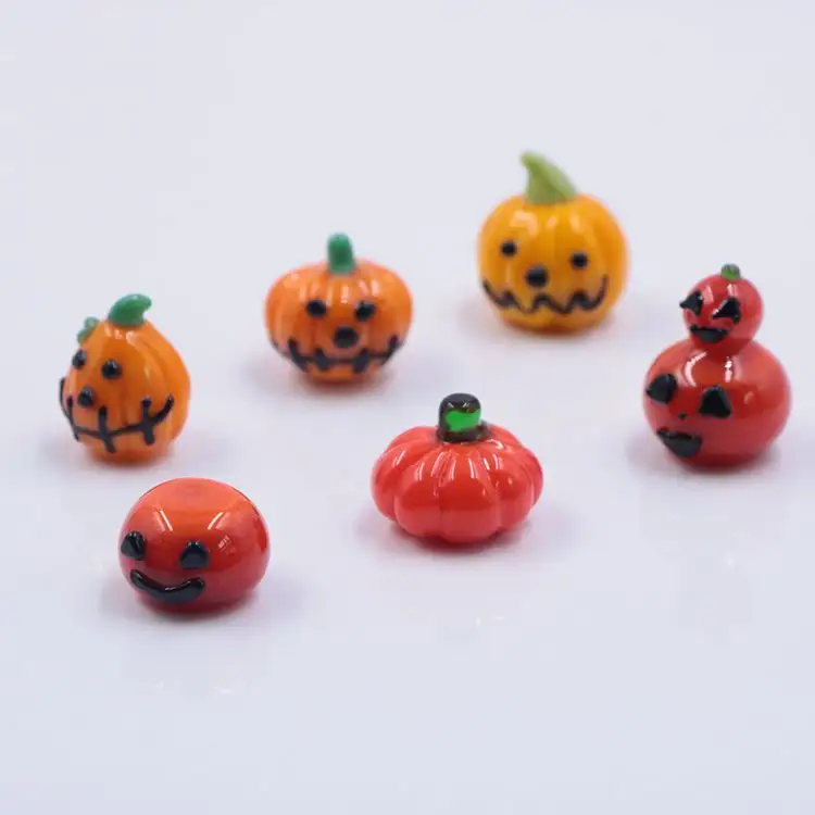 Miniatur Kaca Halloween Mini, Ornamen Patung Kecil Gaya Campuran