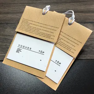 Wholesale Fashion Design Personalized China Custom Printing Garment Clothing Rope String Paper Hang Tags