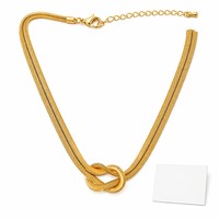 Collier chaîne serpent double couche plaqué or 18 carats, style classique et tendance, bijoux de mode en gros