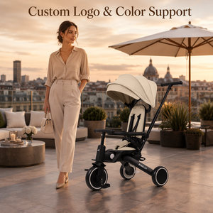 <span class=keywords><strong>Tricycle</strong></span> bébé BEBELUX T8 8 en 1 en plastique durable, design intuitif, évolutif, pliable en un clic, adapté aux avions, poussette pour tout-petits - Product Image 1