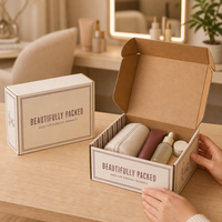 Boîte d'expédition Kraft personnalisée avec impression de logo, pliable, pour cosmétiques et soins de la peau, emballage cadeau écologique recyclé, boîte d'emballage pour avion