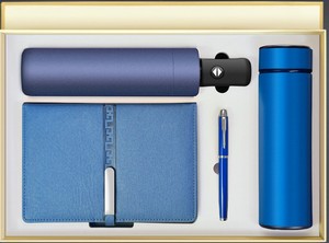 2026 Venta al por mayor: Nuevo y moderno set de regalo personalizado para empresas con vasos térmicos, paraguas automático, cuaderno de cuero y bolígrafo - Product Image 4