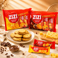 Biscuits sandwichs ronds au fromage 480g en gros, saveurs assorties beurre et chocolat, fabrication OEM