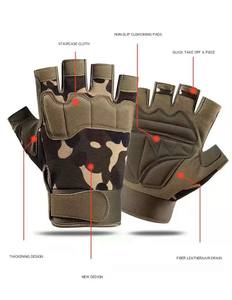 Gants tactiques mi-doigts pour hommes et femmes, antidérapants et résistants à l'usure, sports de plein air, gants d'entraînement - Product Image 5