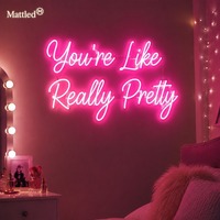 Letrero LED de Neón con la Frase "You're Like Really Pretty", Luz Rosa Regulable, Acrílico, Listo para Usar, en Stock, para Decoración de Dormitorio o Habitación de Niñas, Regalo