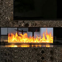Cheminée à vapeur 3D haut de gamme avec flamme changeante de couleur RGB, contrôle WiFi et Bluetooth pour la décoration intérieure de villas, hôtels et clubs