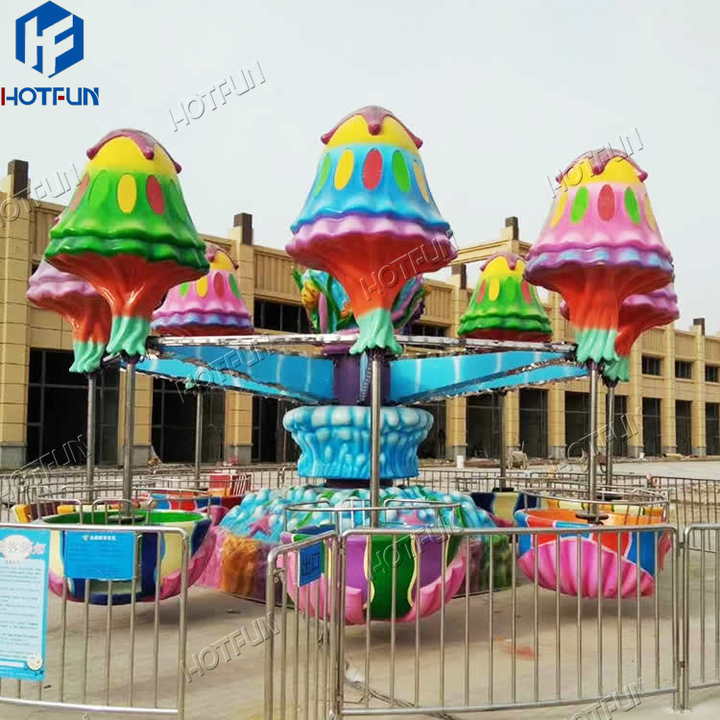 Crazy Happy Jellyfish Fairground Rides Amusement Park Fun Fair Machine Merry Go Round for Exciting Entertainment