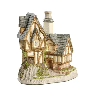 Maisons de construction miniatures européennes médiévales, modèle pour cadeaux de Collection