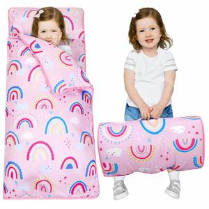 Juego de colchoneta para siesta de niños pequeños, incluye almohada y manta de felpa, 100% algodón, anti-bolitas, ideal para niñas, para siesta en guardería/preescolar - Product Image 4